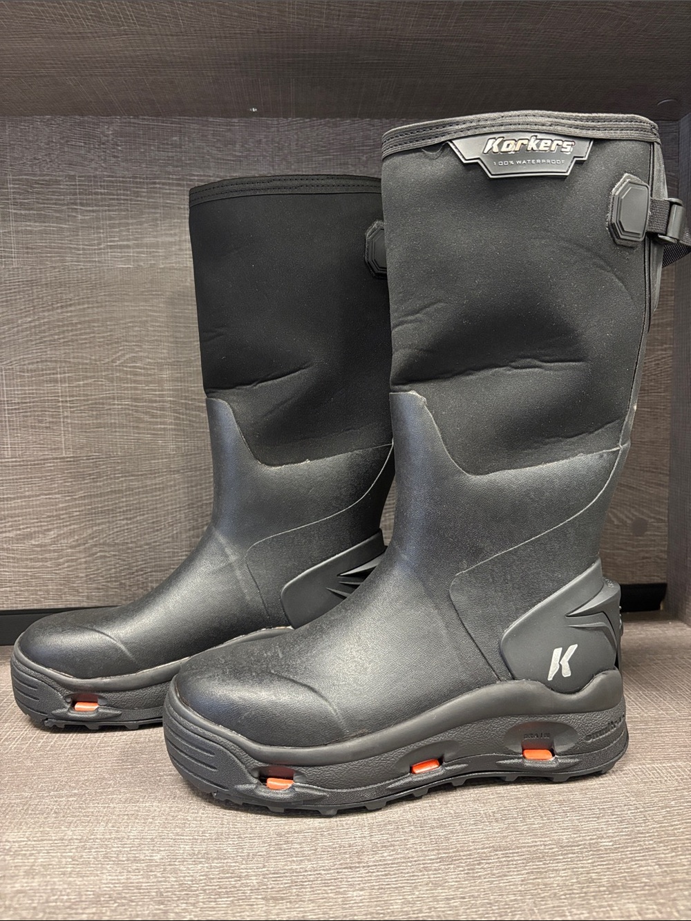 Men's Korkers Neo Storm Waterproof Boots w/All Terrain Sole (Black) - Size 9